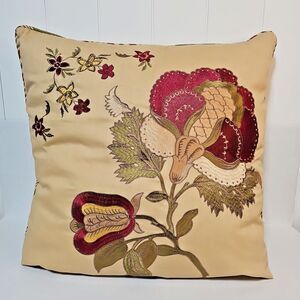 Waverly Imperial Dress Antique Floral Embroidered Jacquard Decorative Bed Pillow